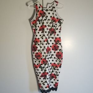 Alexia Admor Floral Polka Dot Dress